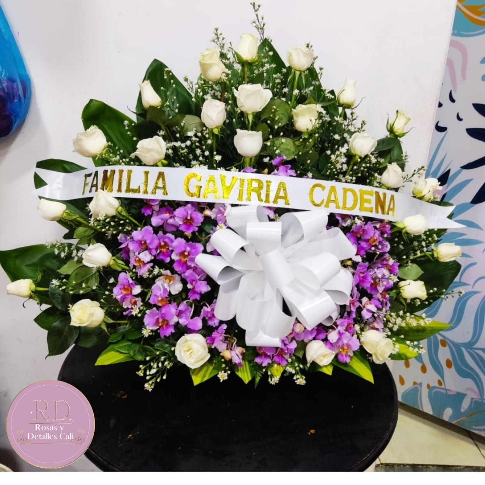 Abanico con orquideas